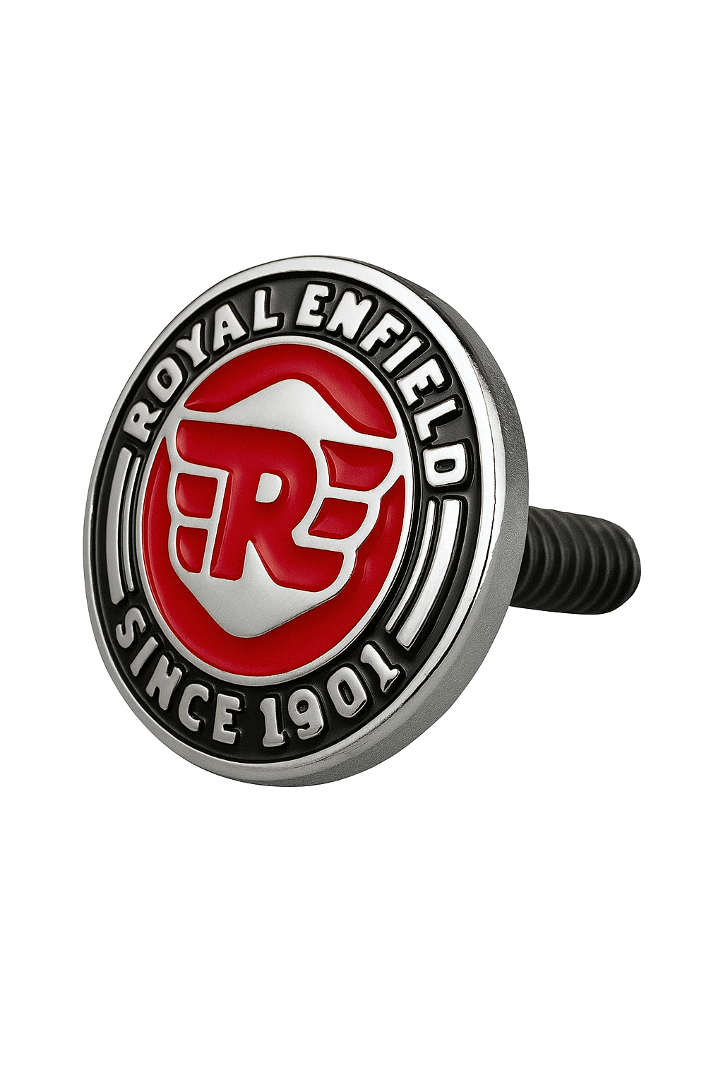 Parafuso de Placa Royal Enfield – Logo Vermelho “Since 1901”